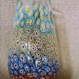 Colorful Floral Glass Vase